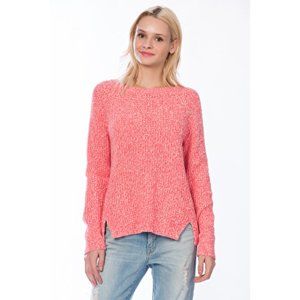 GAP Slit Detail Shaker Sweater in Pink & White - Small